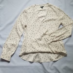 Ann Taylor polka dot cross over top